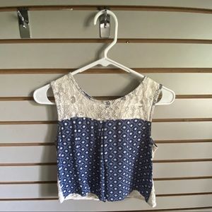 Summer Cropped Tank with Lace Back